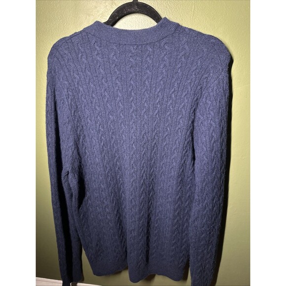 Nordstrom Men’s Alpaca Merino Wool Blend Cable Knit Cardigan Navy L - Picture 4 of 4
